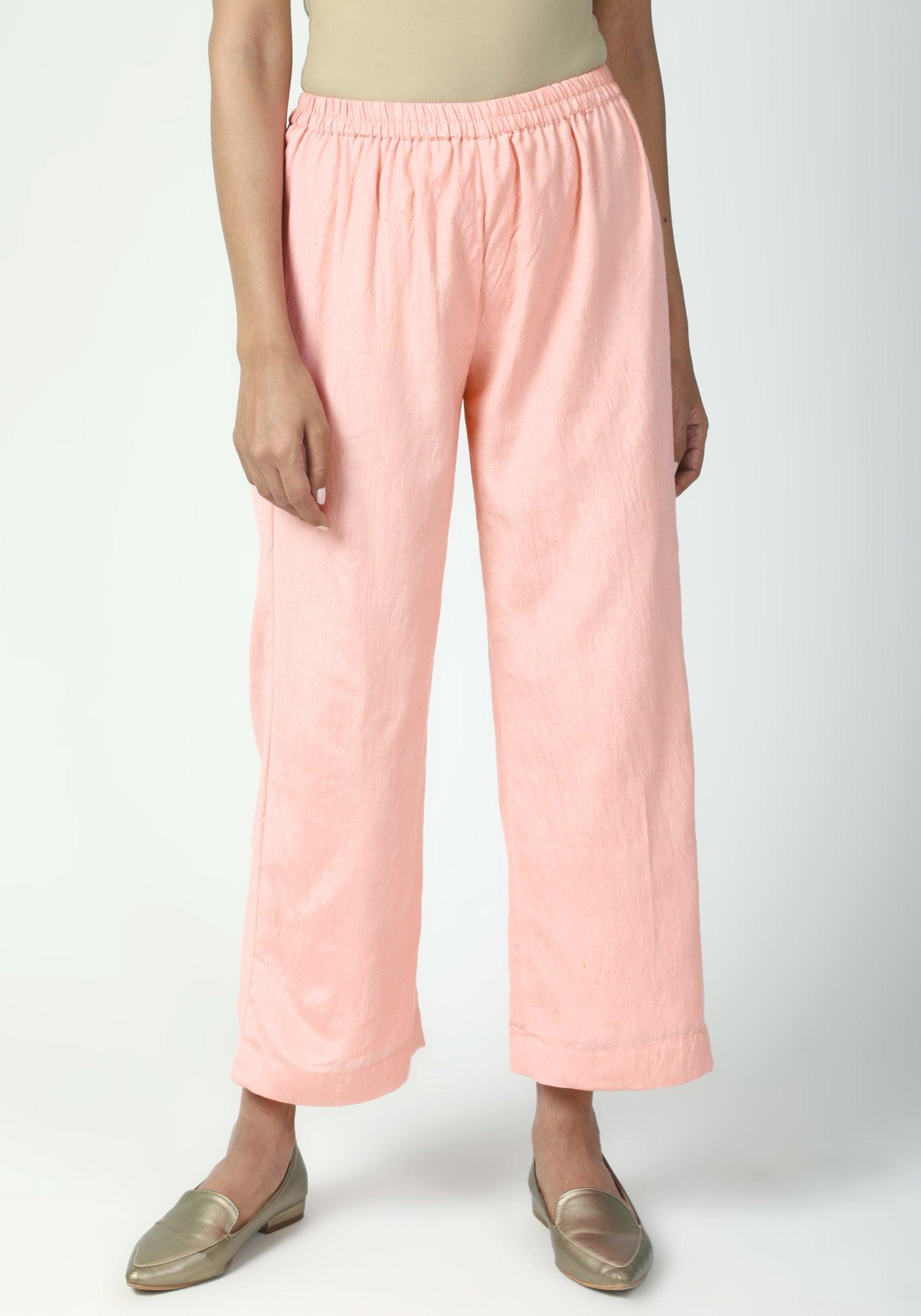 Peach Silver Laced Kurta-Pant-Dupatta - trueBrowns