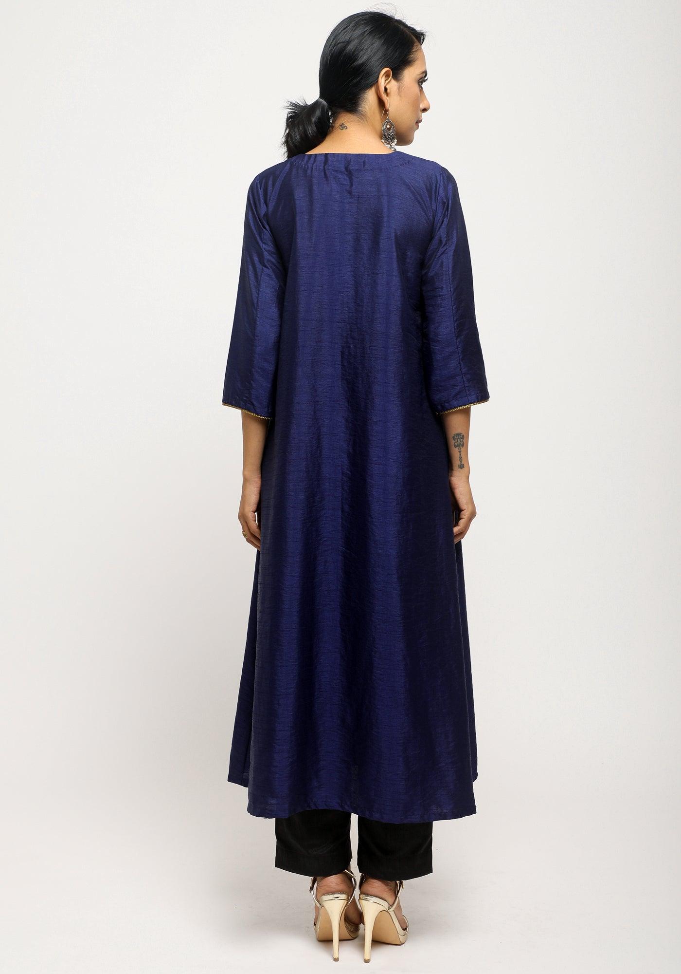 Blue Laced Kurta Set - trueBrowns
