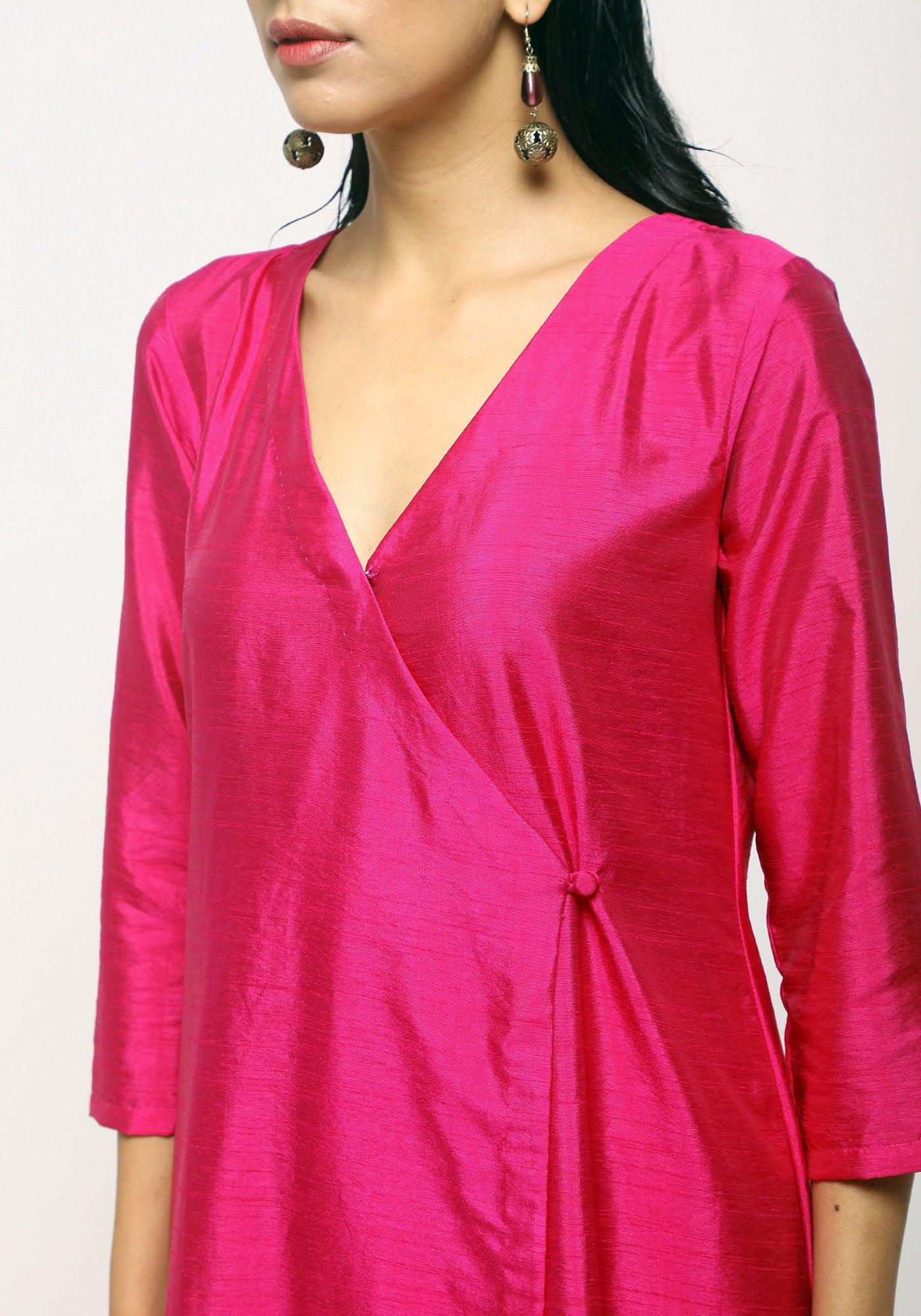 Silk Blend Angrakha-Contrast Pant - trueBrowns