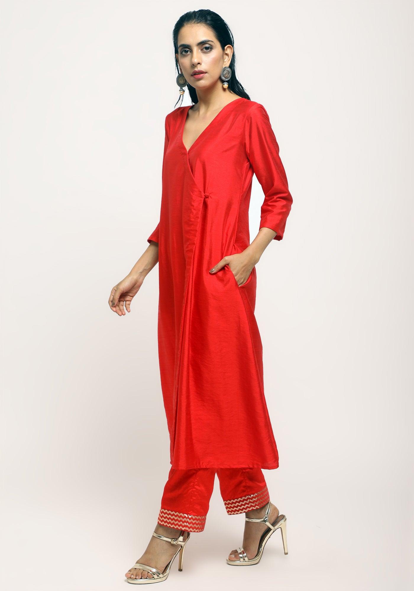 Orange Angrakha Foil Pant - trueBrowns