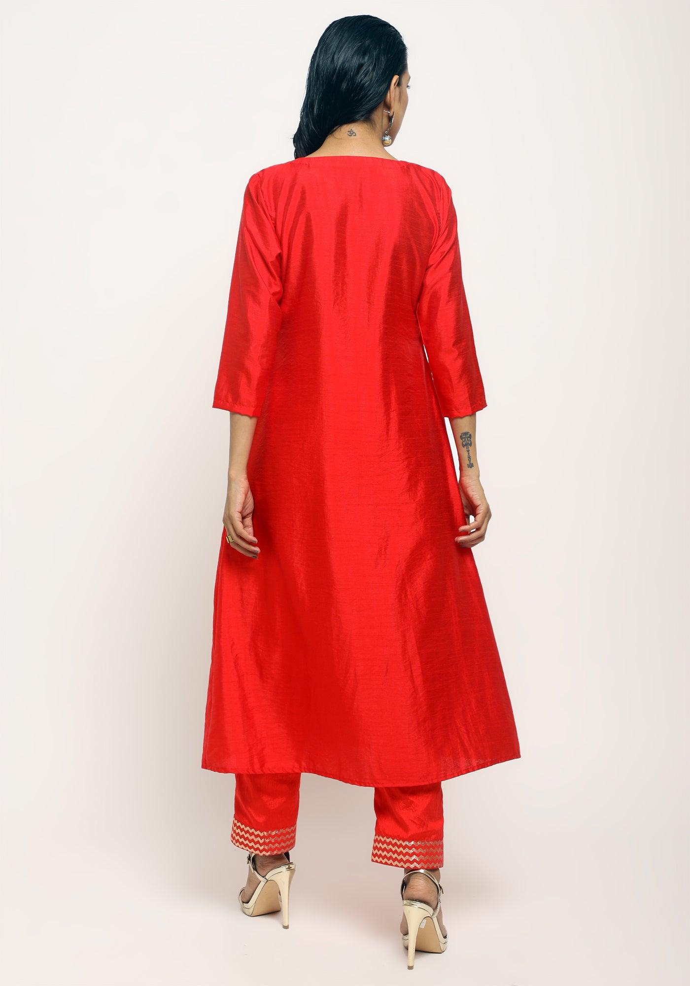 Orange Angrakha Foil Pant - trueBrowns