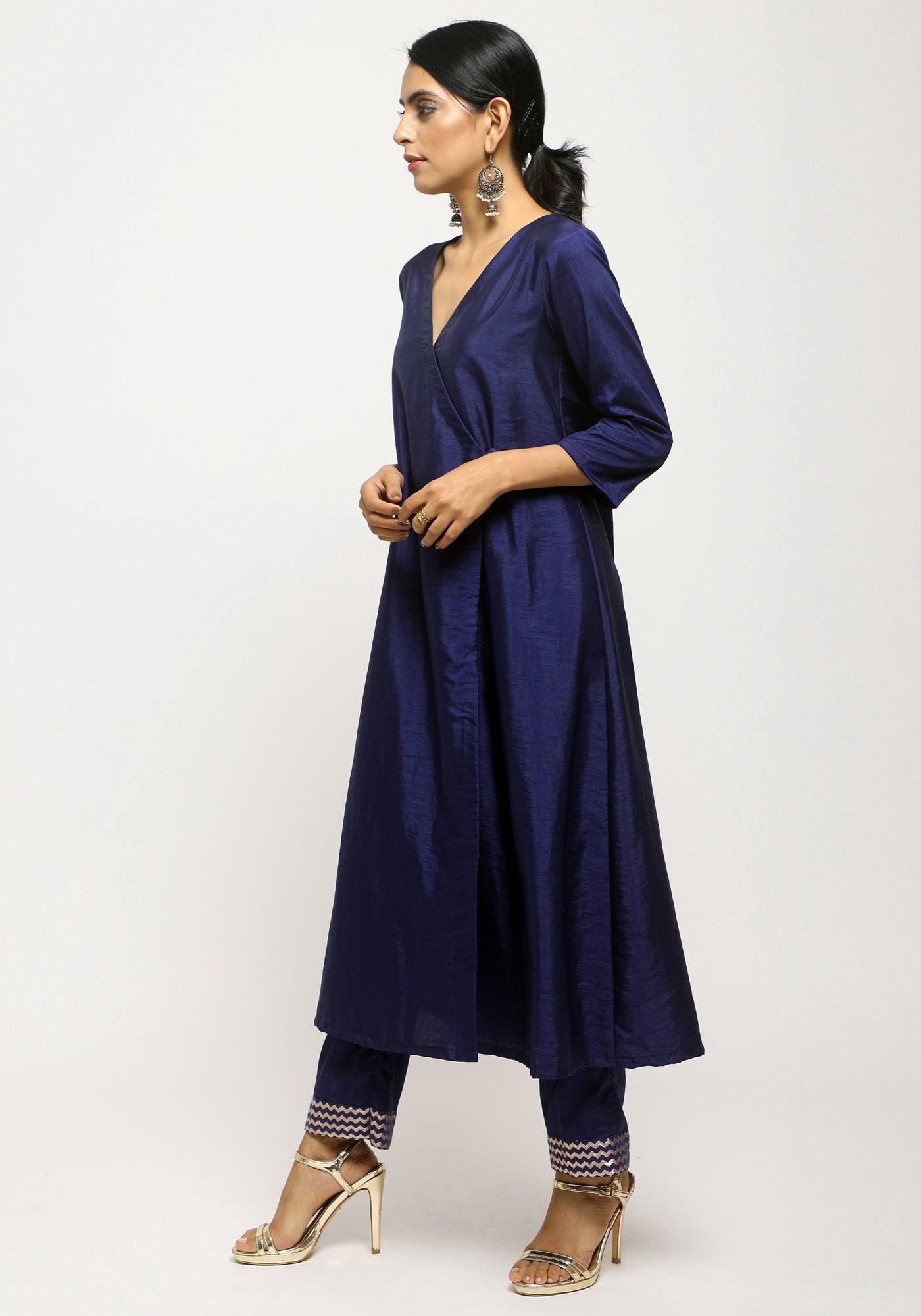 Blue Angrakha Foil Pant - trueBrowns