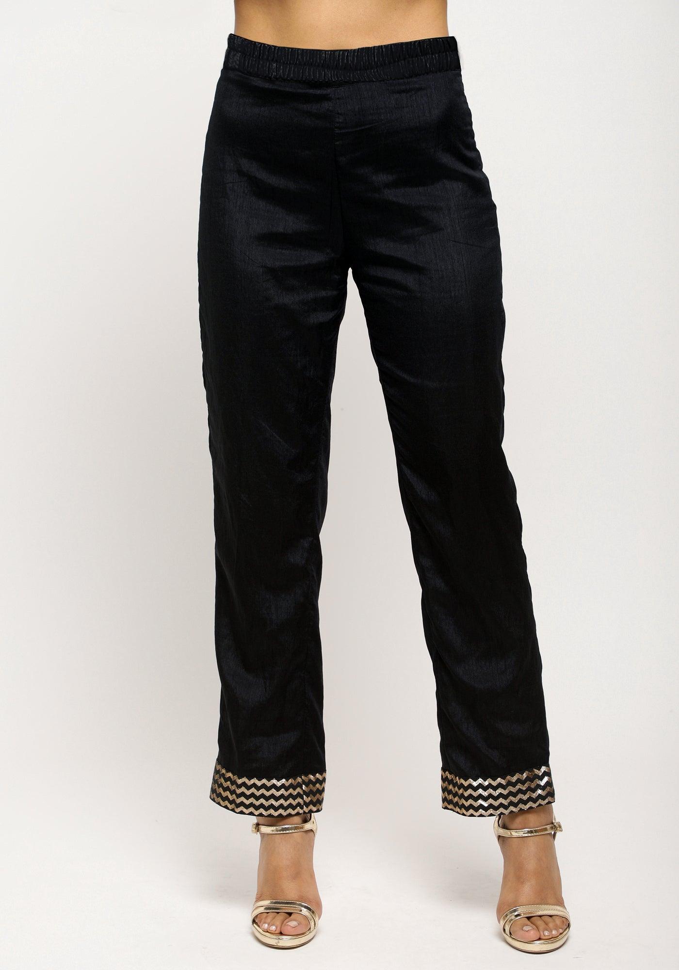 Black Angrakha Foil Pant - trueBrowns