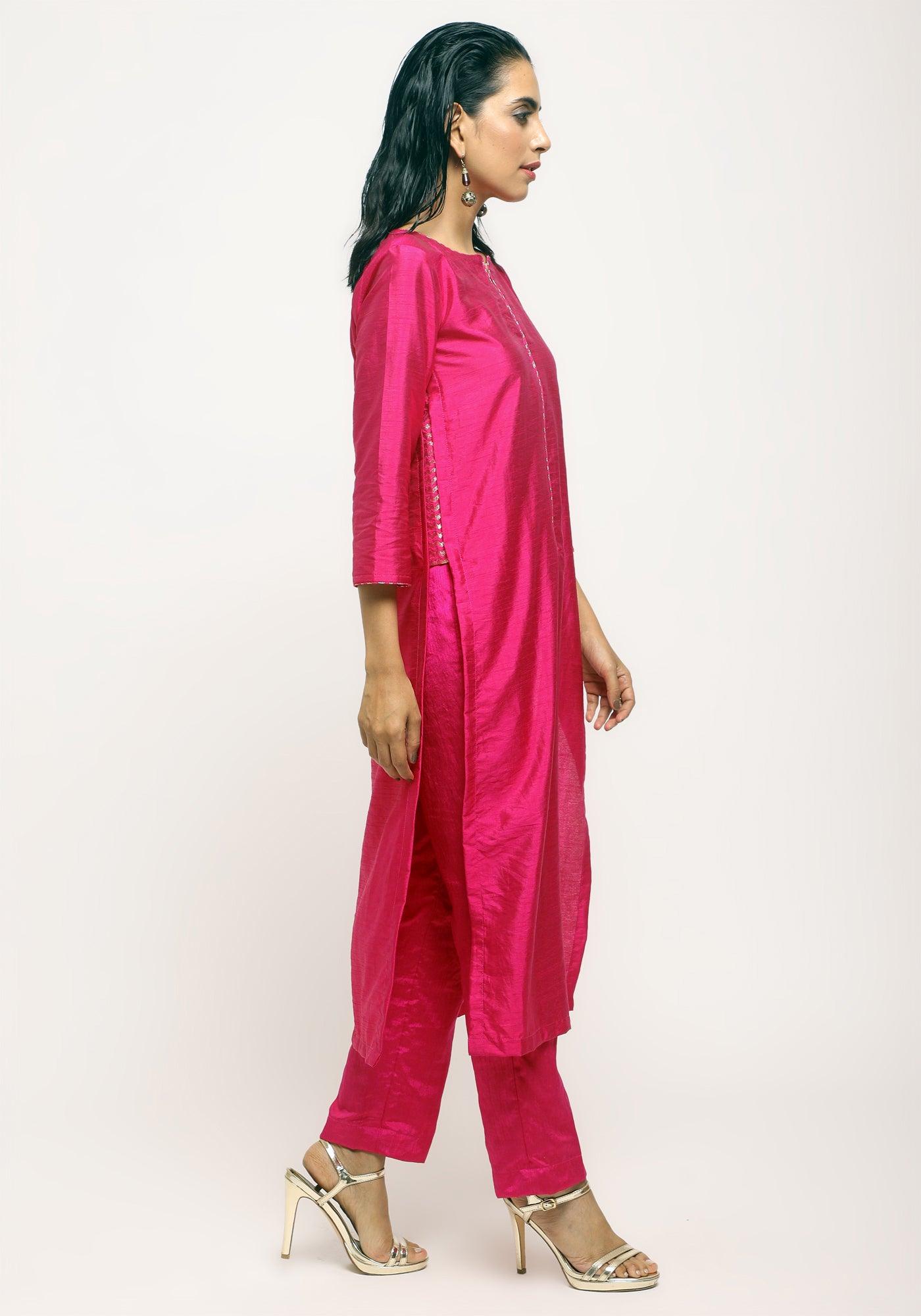 Pink Foil High Slit Set - trueBrowns