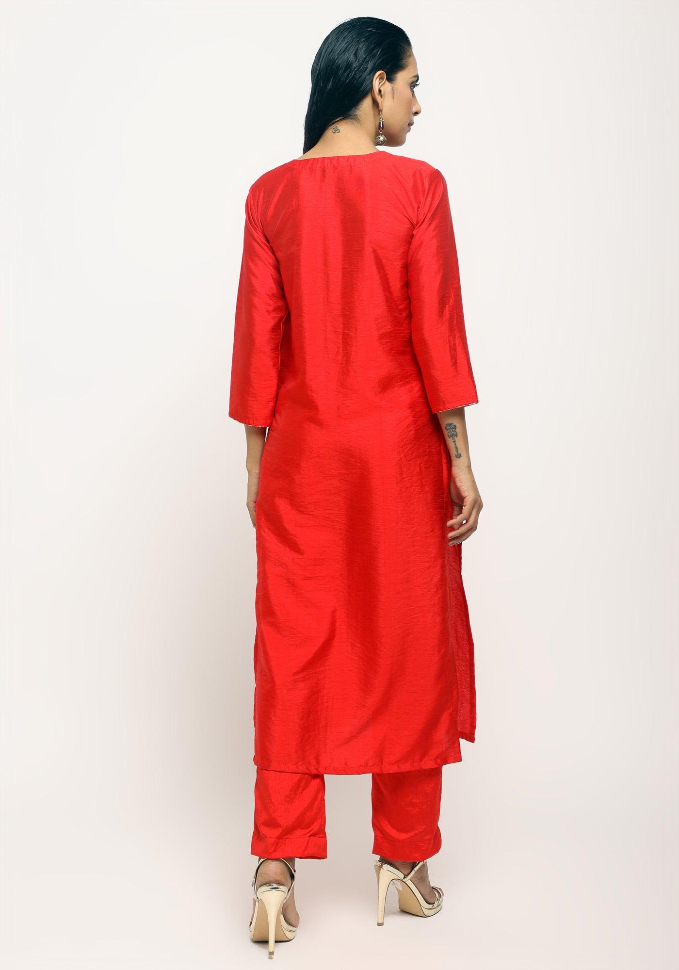 Orange Foil High Slit Set - trueBrowns