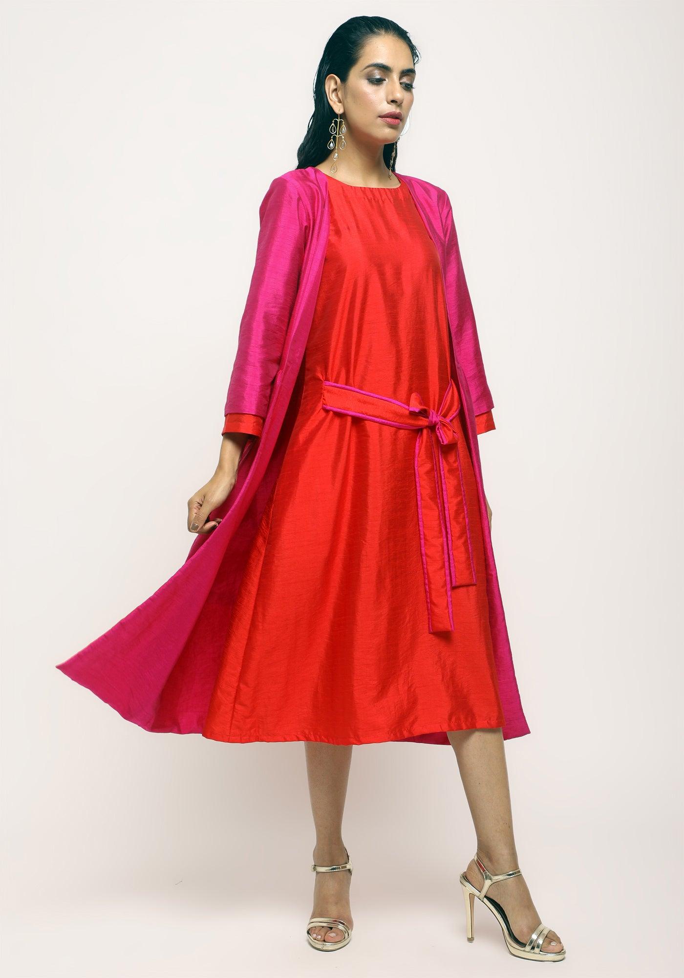 Pink Orange Silk Jacket - trueBrowns