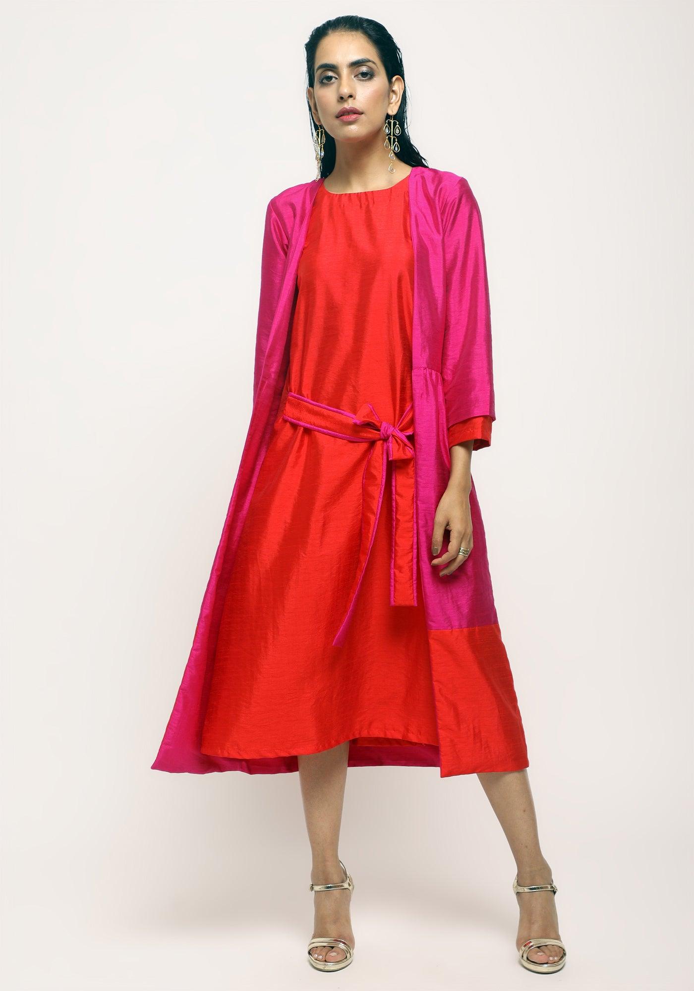 Pink Orange Silk Jacket - trueBrowns