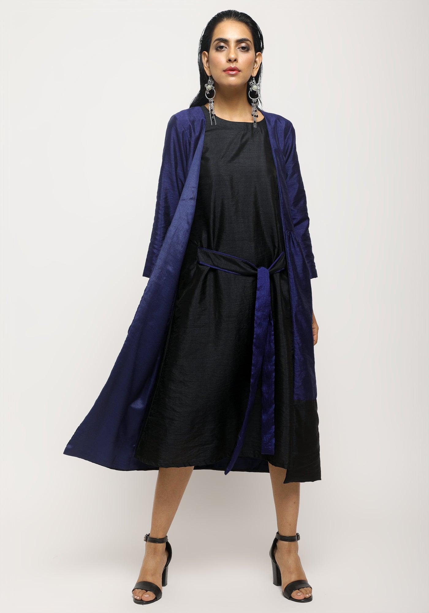 Blue Black Jacket Dress Set - trueBrowns