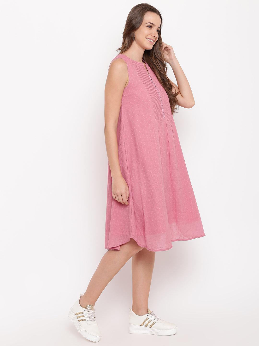 Pink Pin-Tucks Dress - trueBrowns