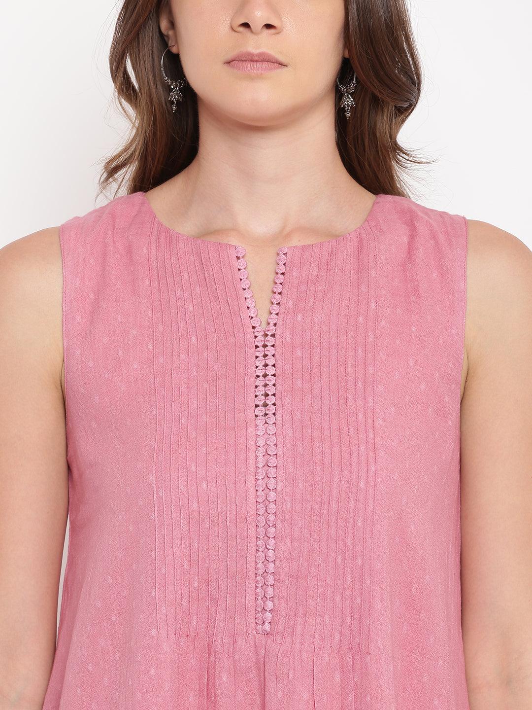 Pink Pin-Tucks Dress - trueBrowns