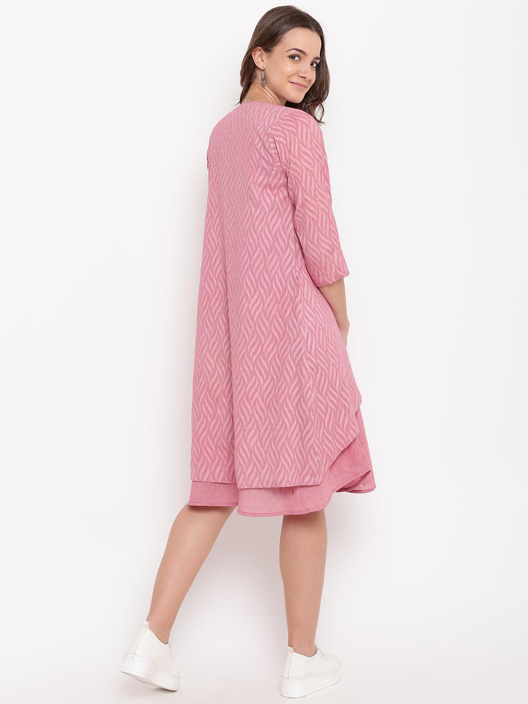 Pink Pin-Tucks Dress Reversible Jacket - trueBrowns
