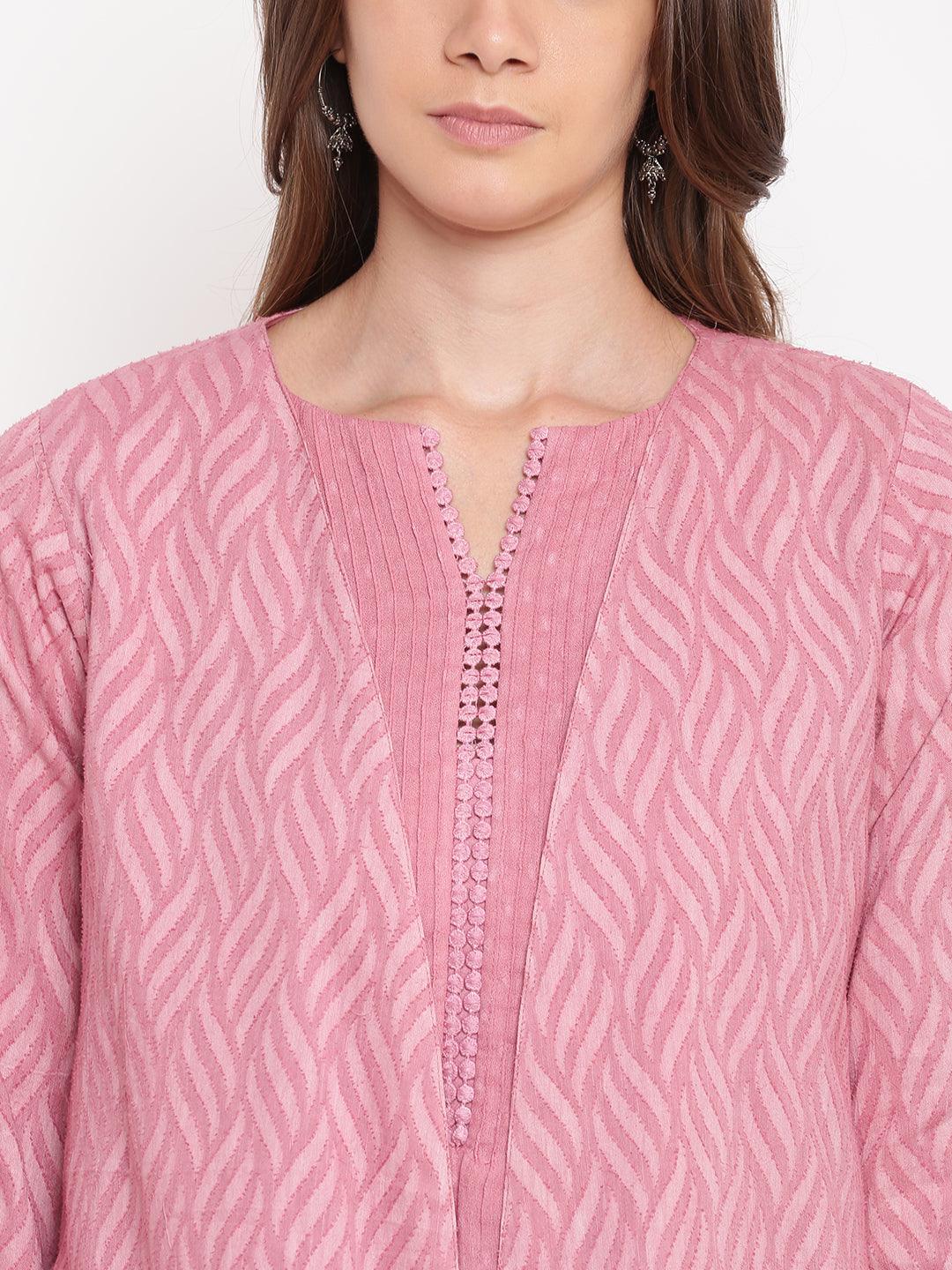 Pink Pin-Tucks Dress Reversible Jacket - trueBrowns