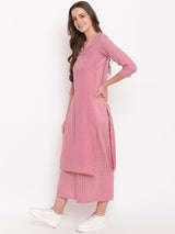 Pink High Slit Kurta-Palazzo - trueBrowns