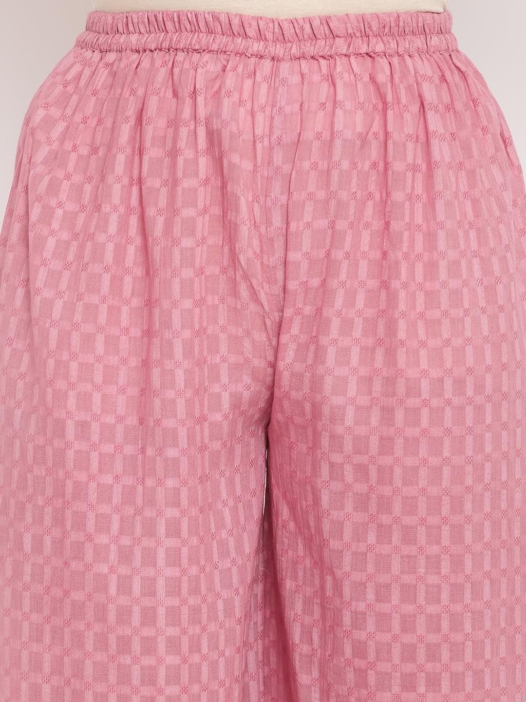 Pink High Slit Kurta-Palazzo - trueBrowns