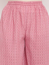Pink High Slit Kurta-Palazzo - trueBrowns