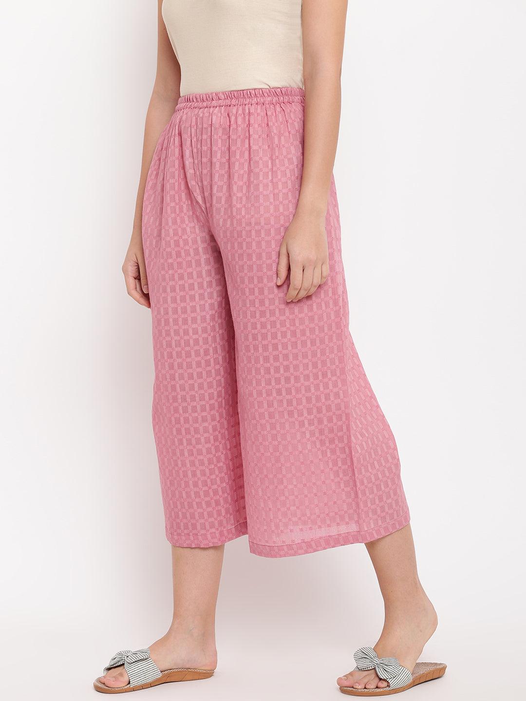 Pink Dobby Palazzo - trueBrowns