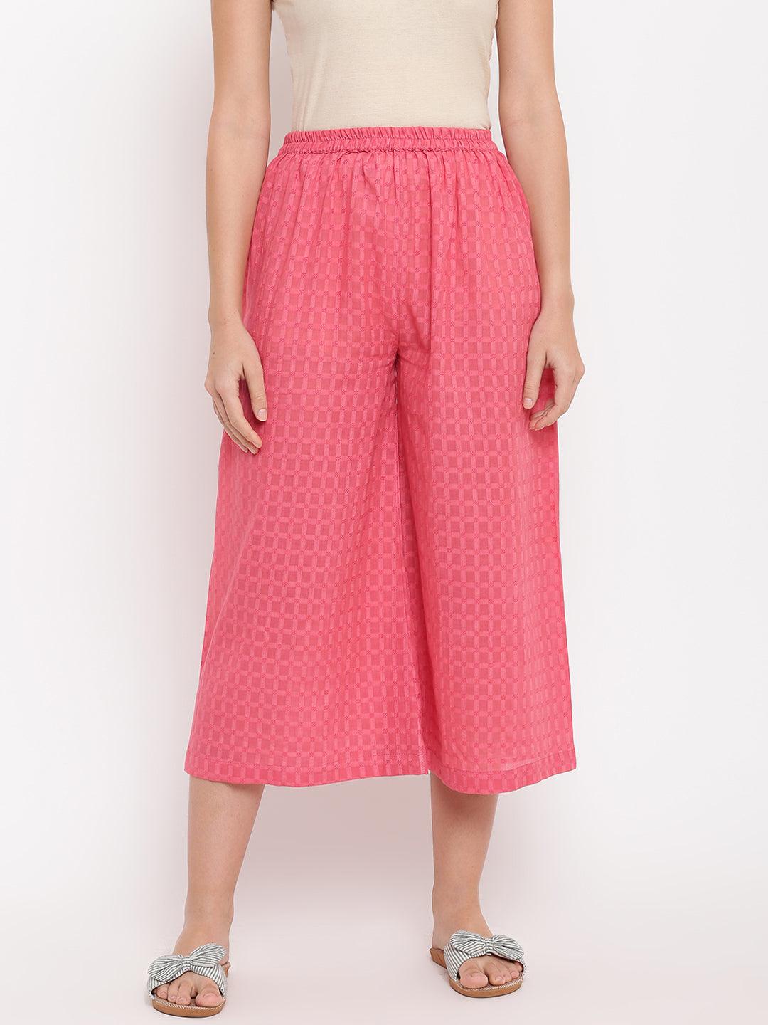 Brick Pink Dobby Palazzo - trueBrowns