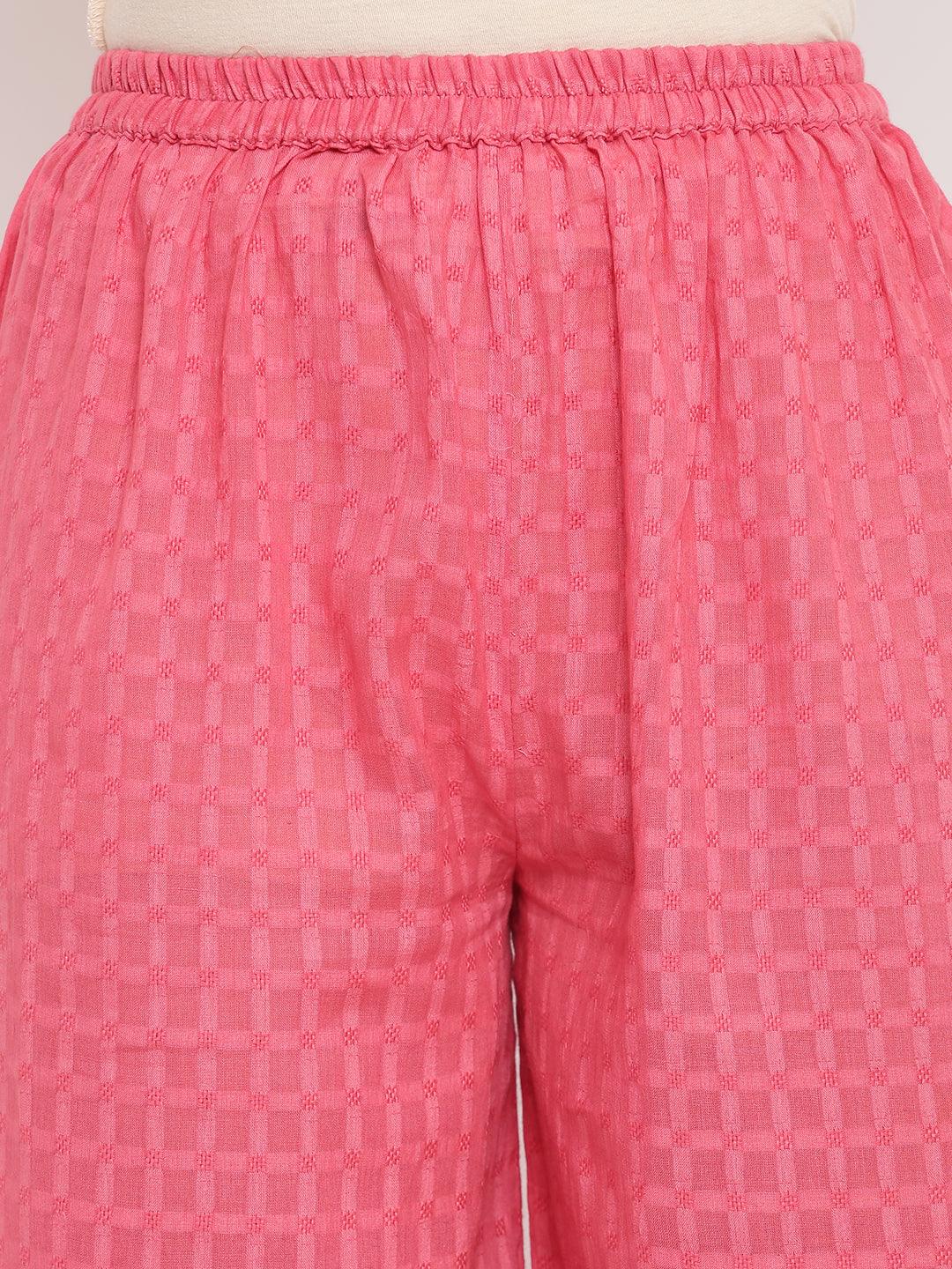 Brick Pink Dobby Palazzo - trueBrowns