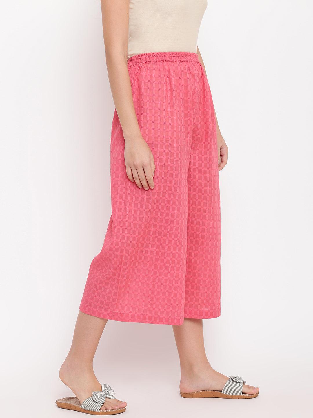Brick Pink Dobby Palazzo - trueBrowns