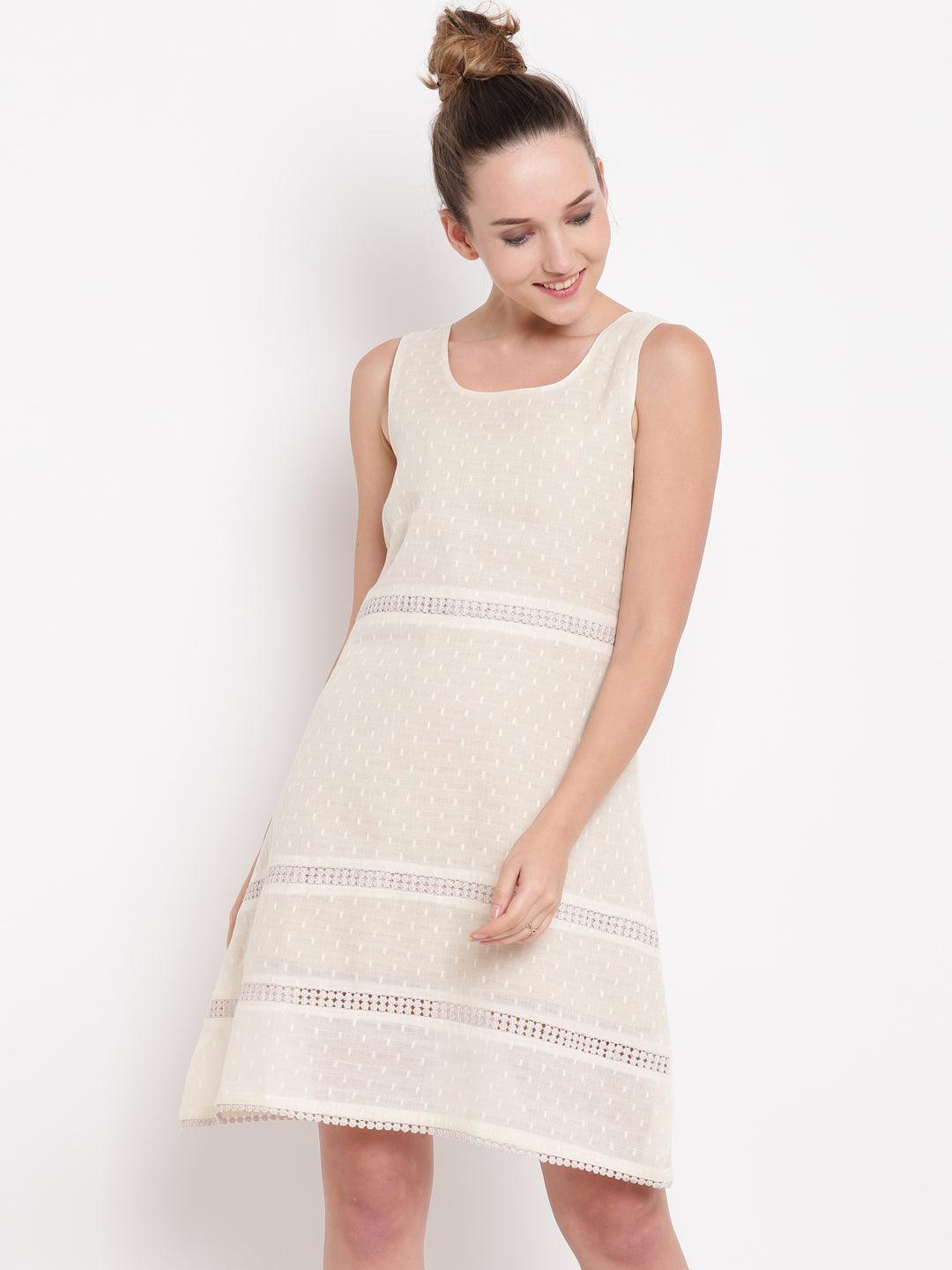 Ivory Panel Lace Dress - trueBrowns