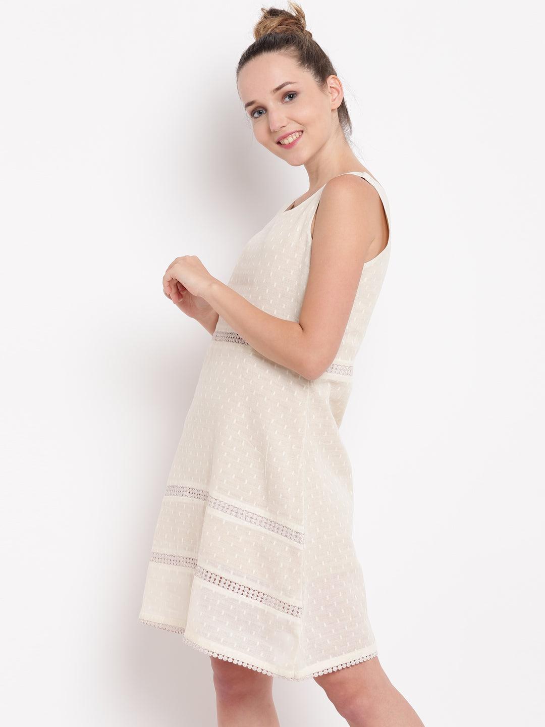 Ivory Panel Lace Dress - trueBrowns