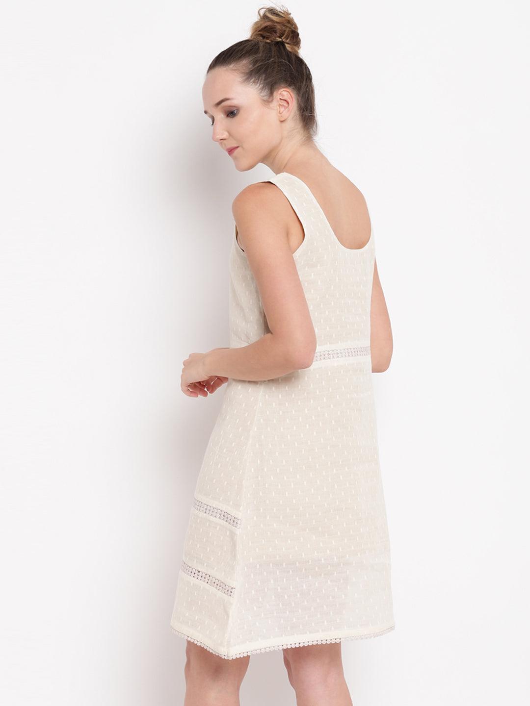 Ivory Panel Lace Dress - trueBrowns