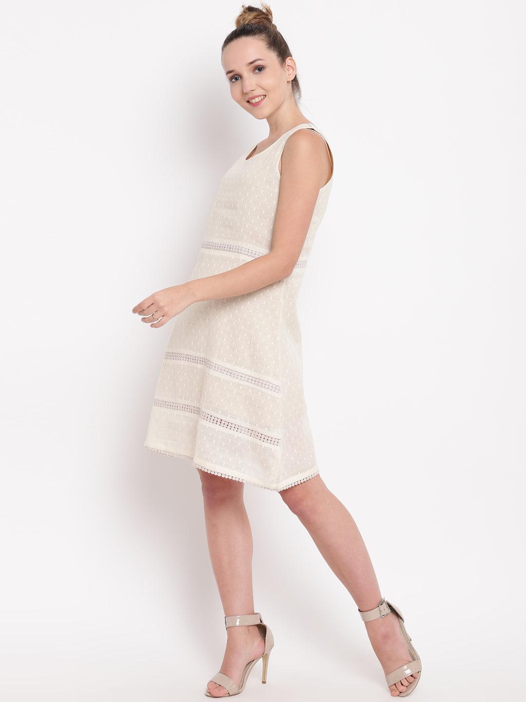 Ivory Panel Lace Dress - trueBrowns