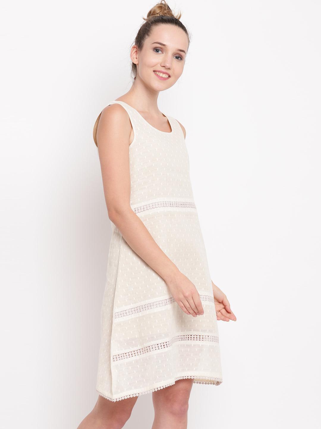 Ivory Panel Lace Dress - trueBrowns