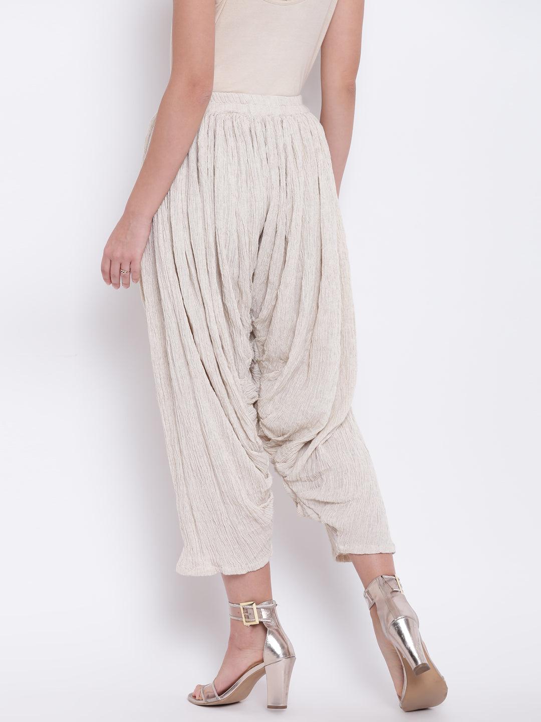 Beige Crinkle Ruffled Pant - trueBrowns