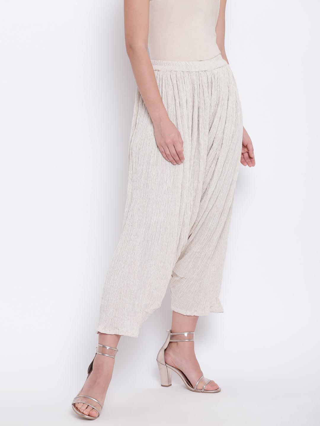 Beige Crinkle Ruffled Pant - trueBrowns