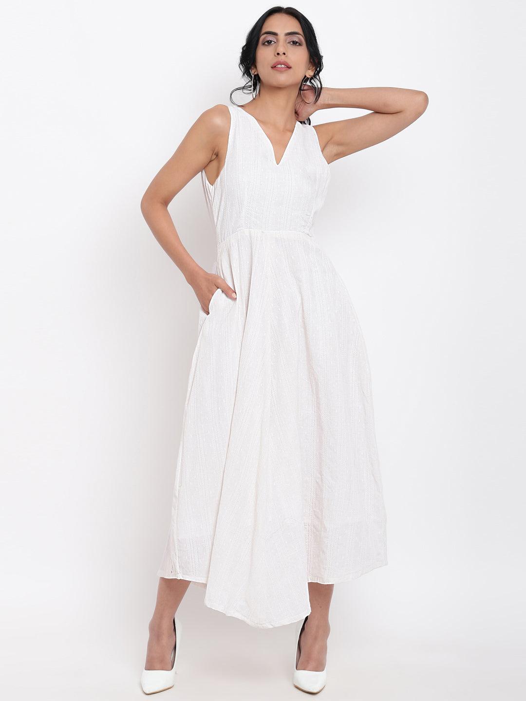 Cotton Panelled Flare Dress - trueBrowns