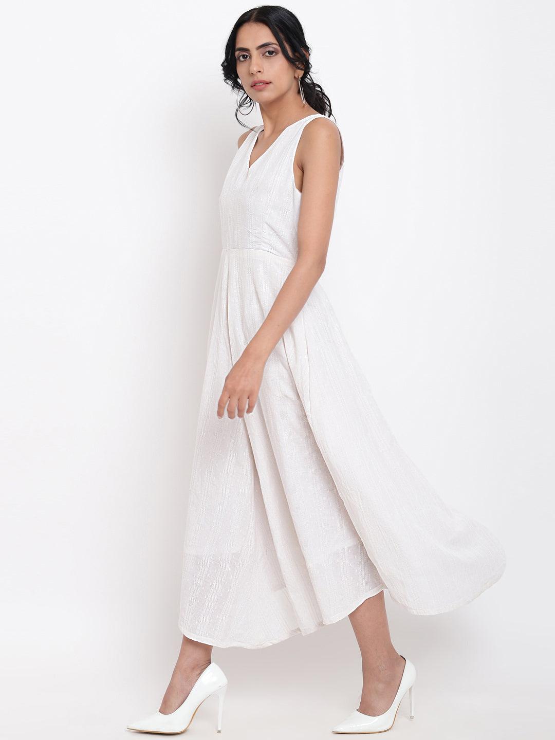 Cotton Panelled Flare Dress - trueBrowns