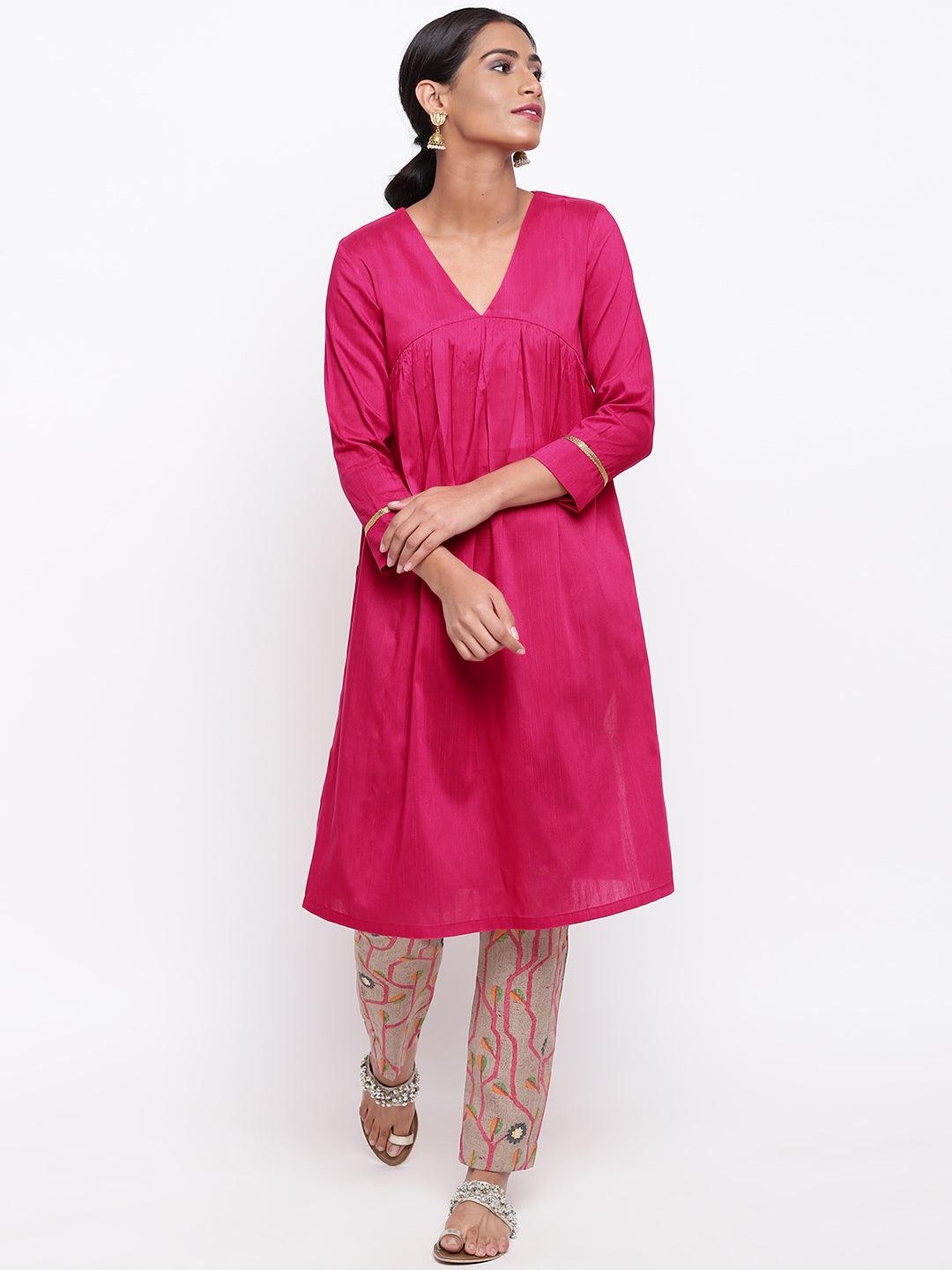 Pink Kurta Stem Foil Pant - trueBrowns