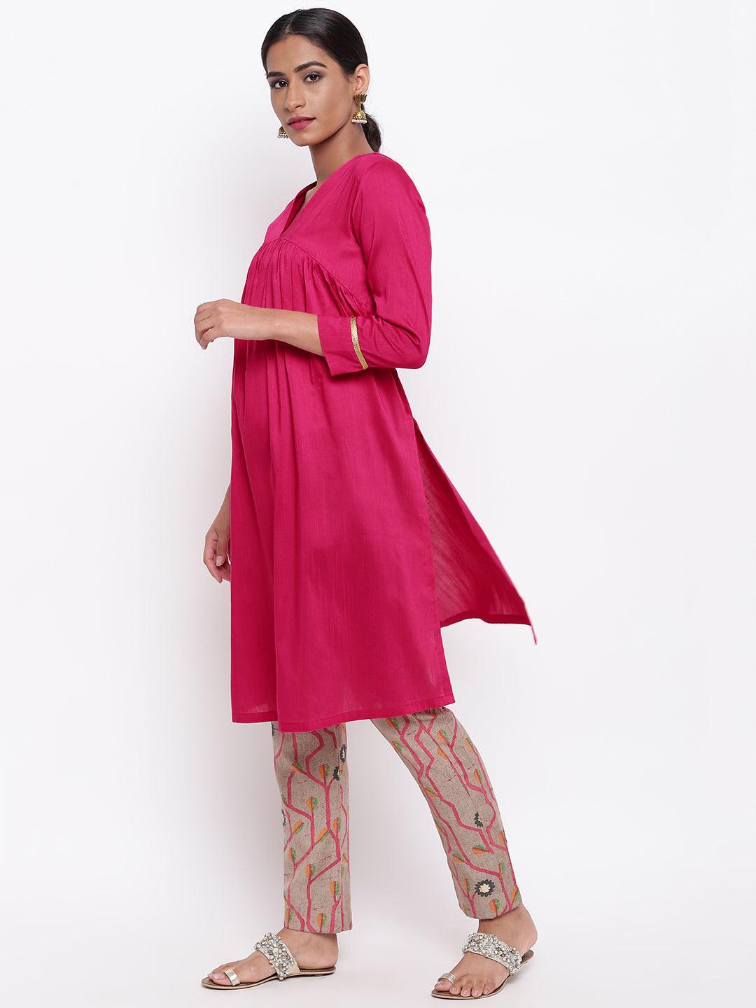 Pink Kurta Stem Foil Pant - trueBrowns