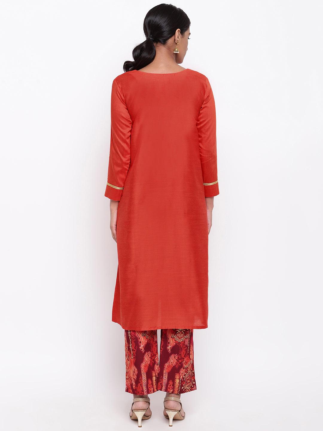 Orange Kurta Foil Pant - trueBrowns