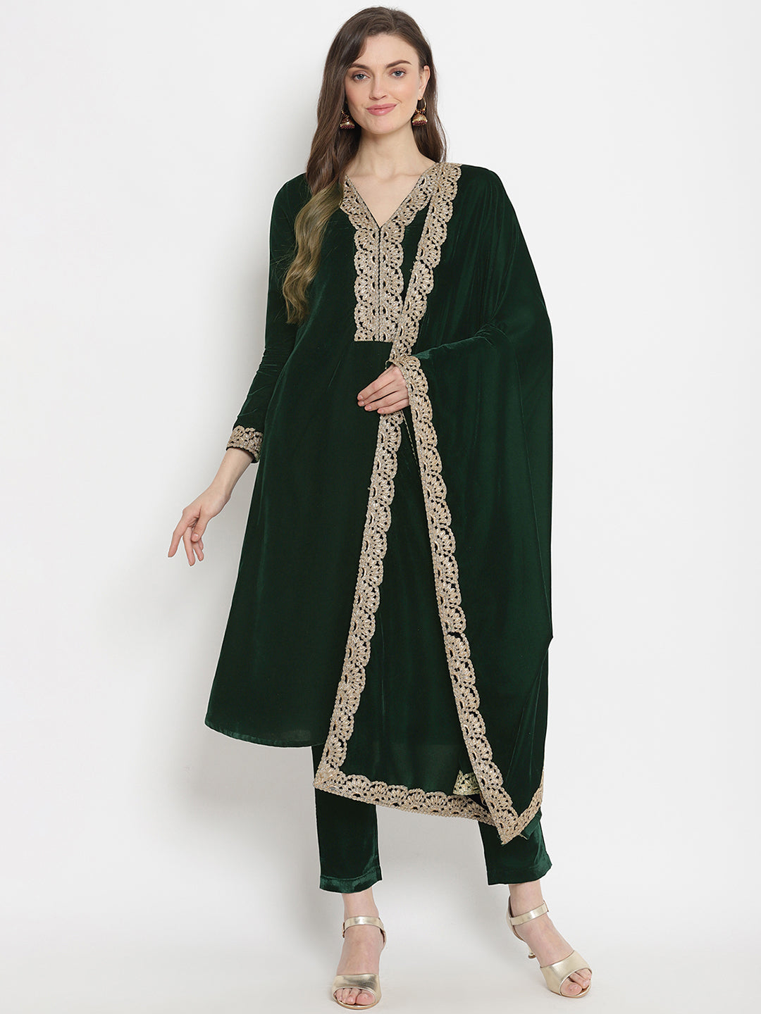 Green Velvet Shawl
