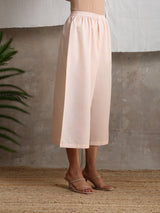 Cotton Linen Rose Pink Palazzo - trueBrowns