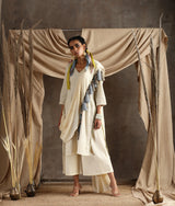 Ivory Pure Cotton Long Slit Lace Kurta - trueBrowns