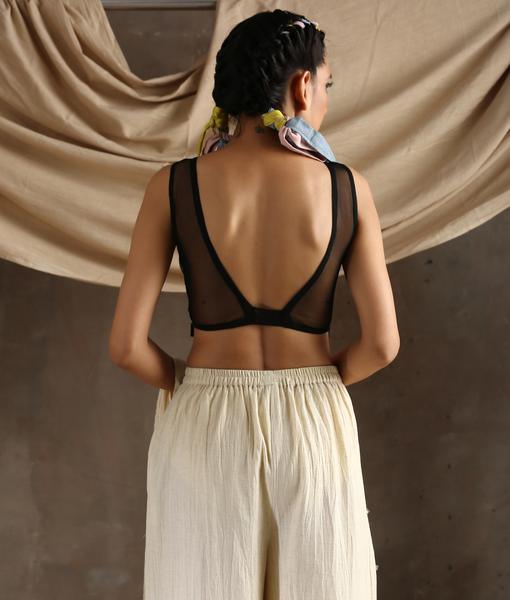 Black Net Blouse - trueBrowns