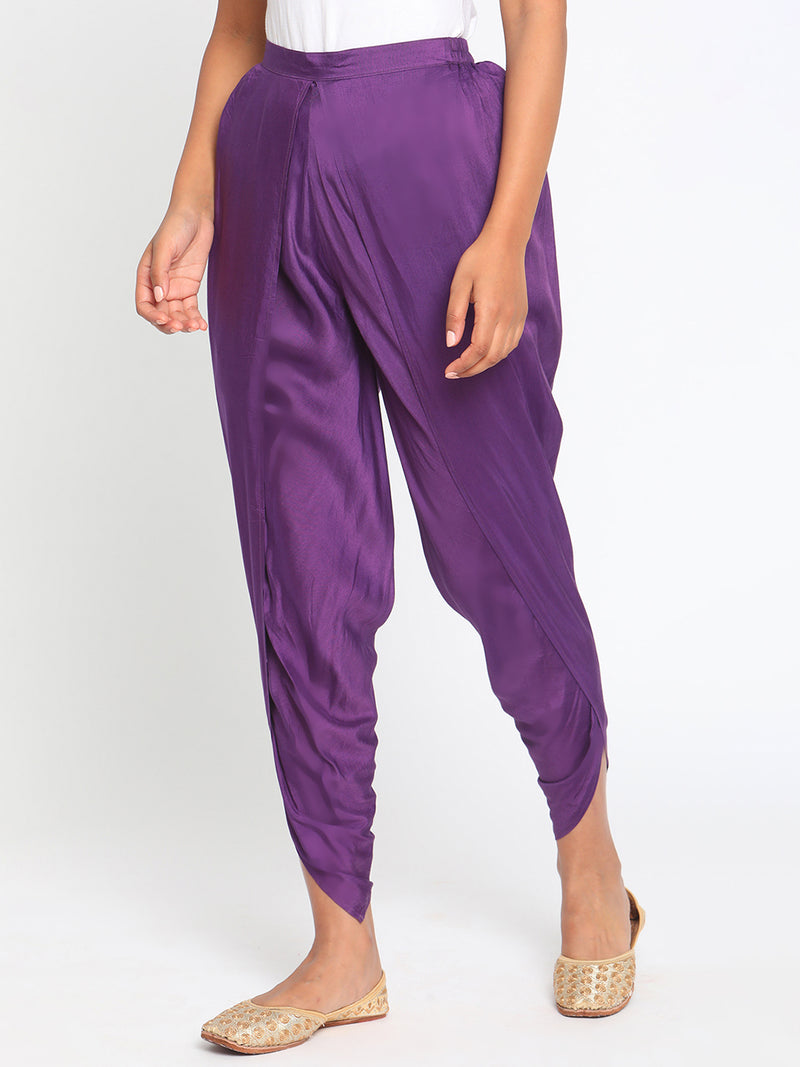 Silk Purple Dhoti Pant
