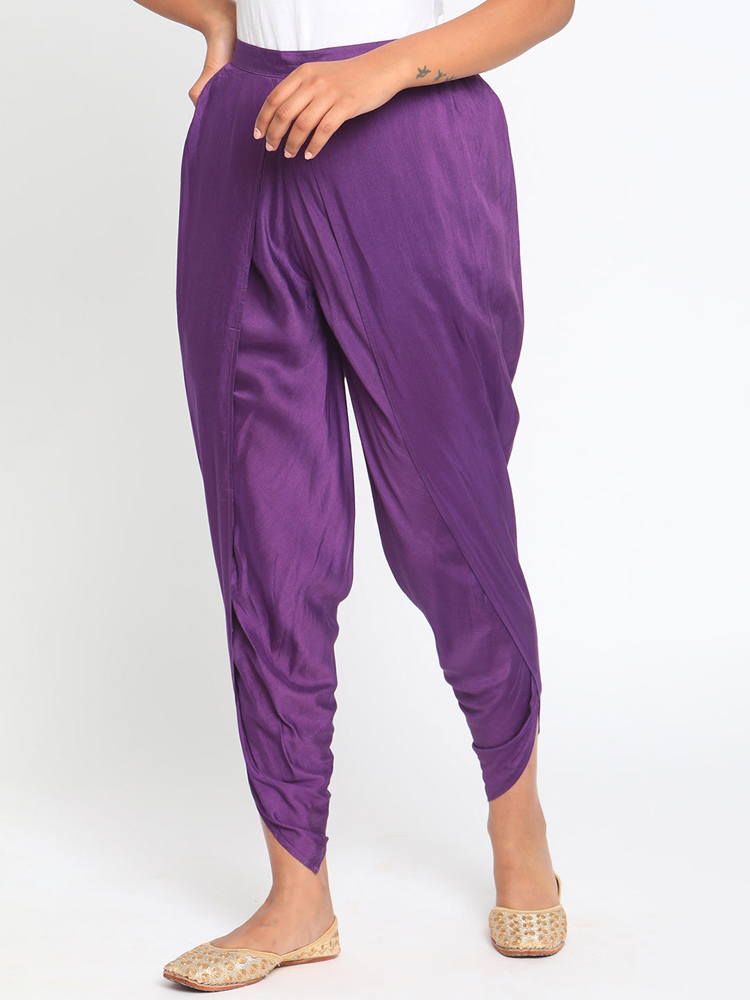 Silk Purple Dhoti Pant