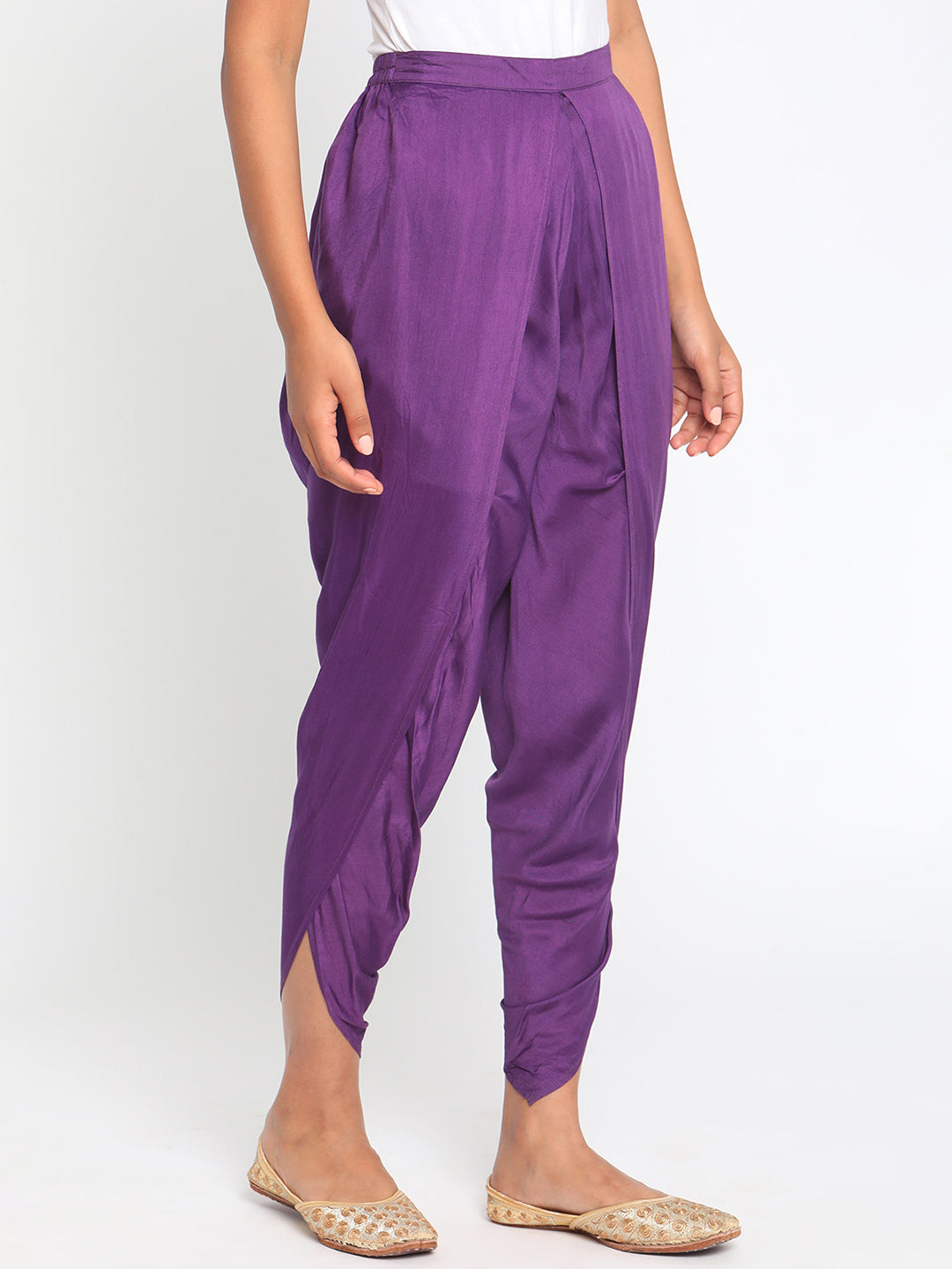 Silk Purple Dhoti Pant