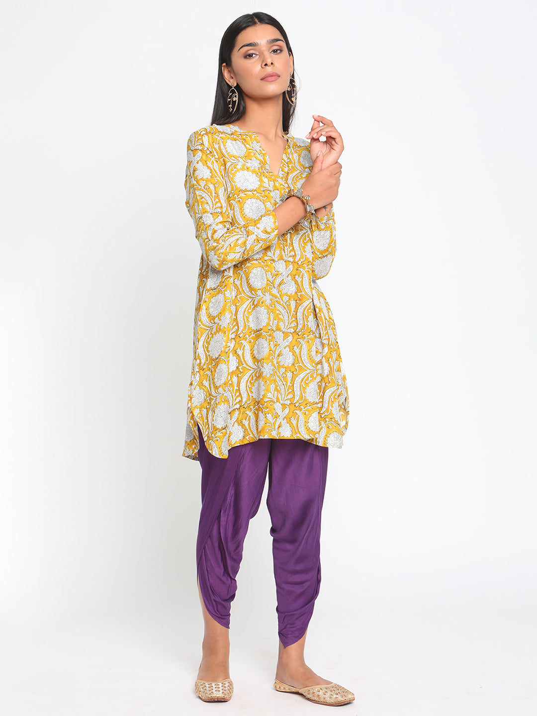 Silk Purple Dhoti Pant