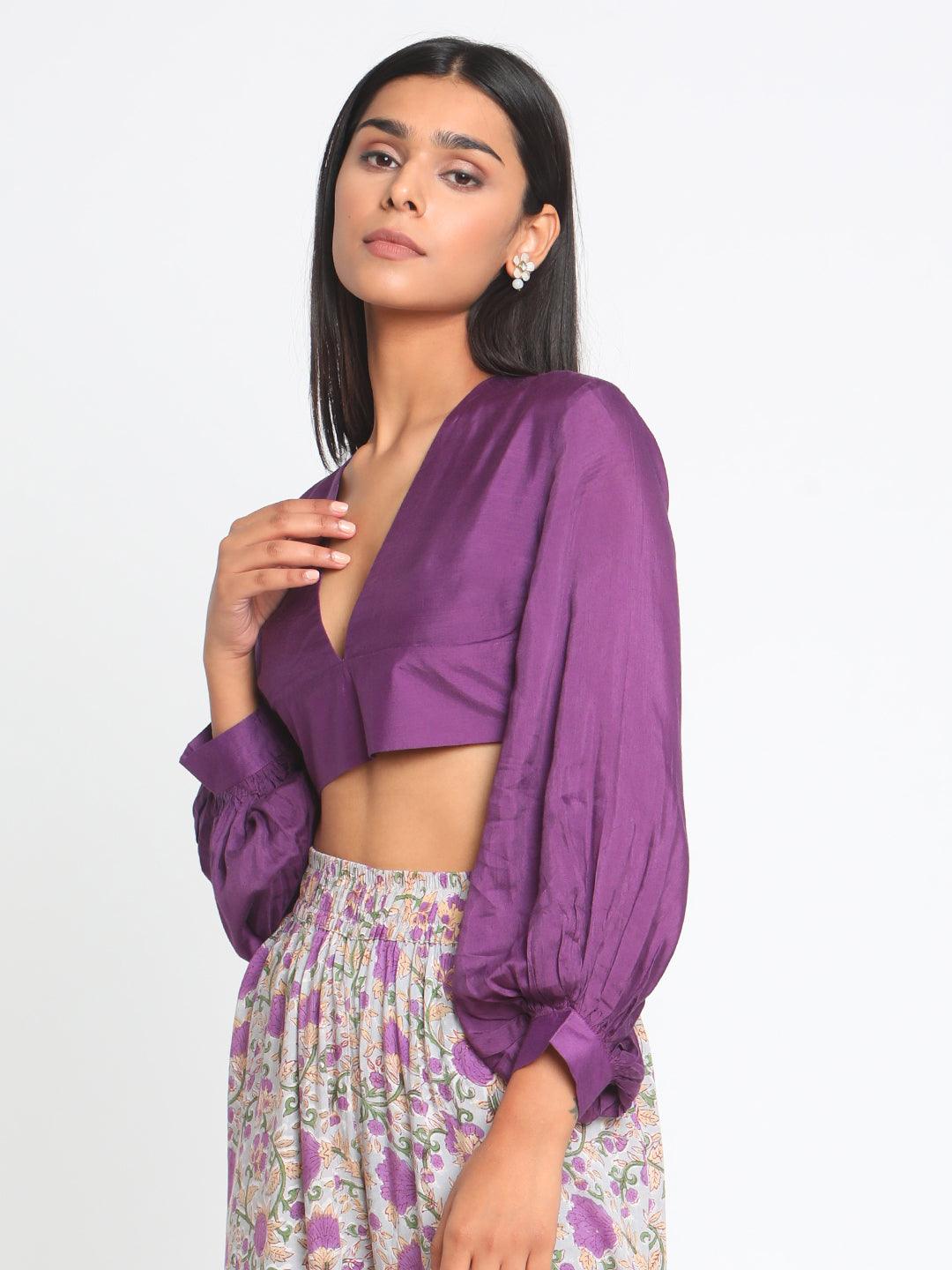 Silk Gathered Sleeve Blouse - trueBrowns