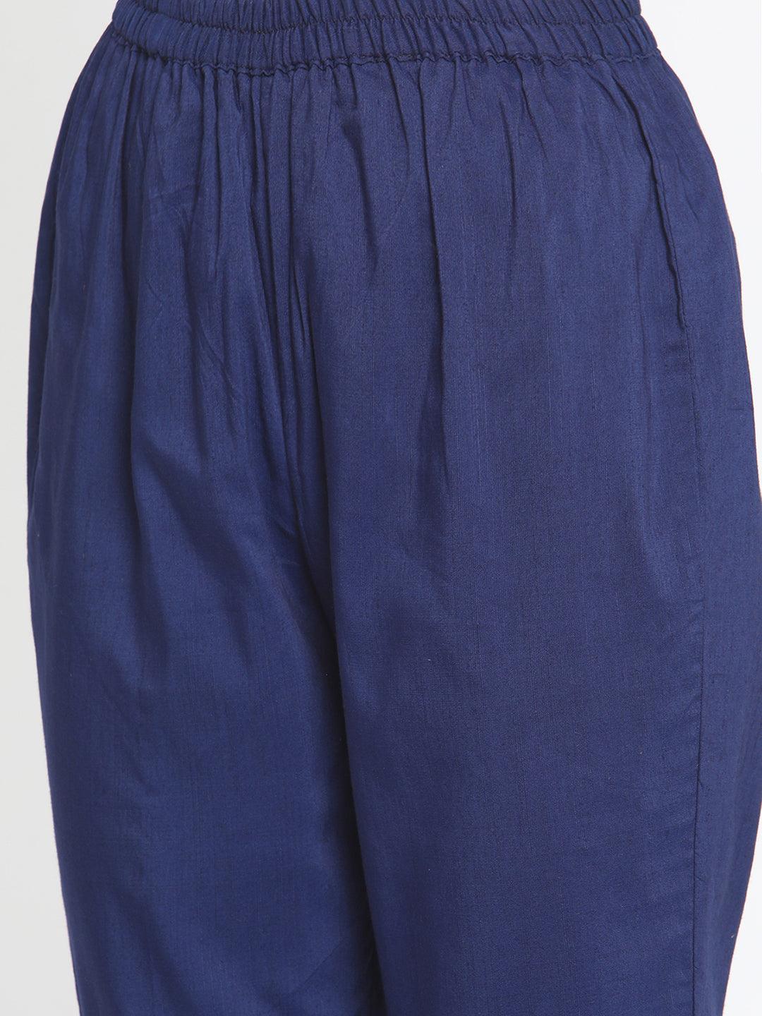 Blue Green Silk Kurta Pant Set - trueBrowns
