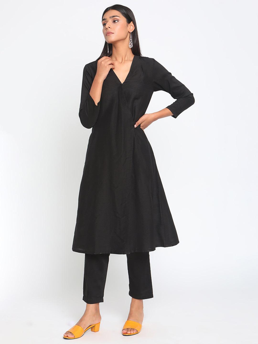 Black Silk Angrakha Set - trueBrowns