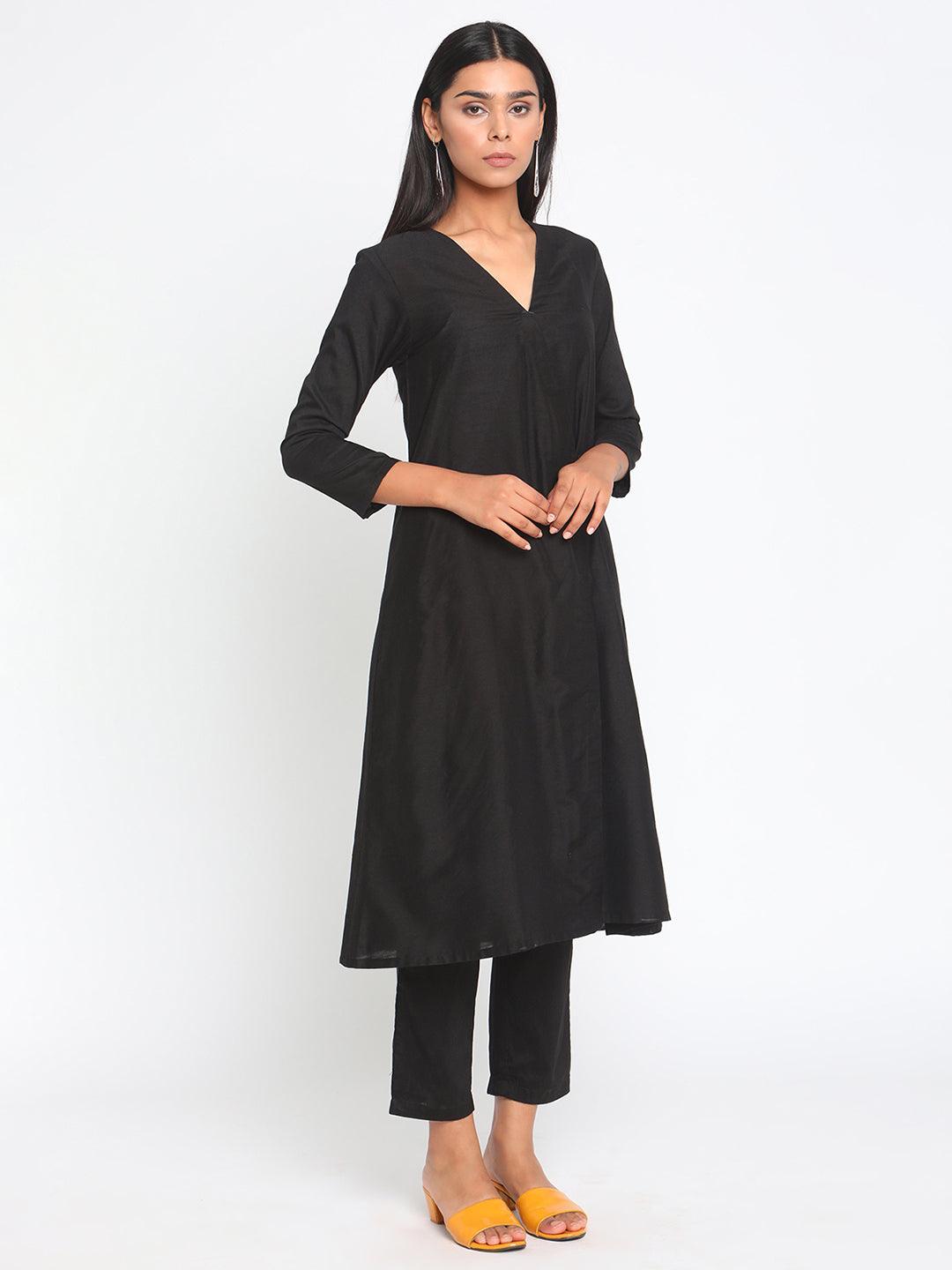 Black Silk Angrakha Set - trueBrowns