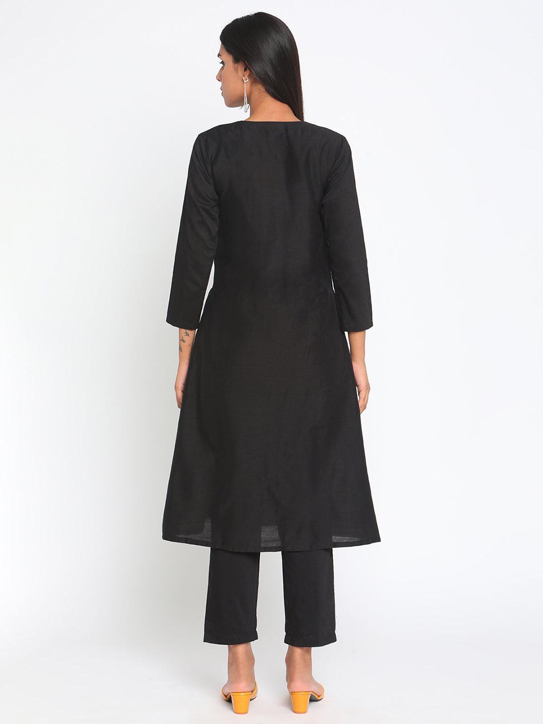 Black Silk Angrakha Set - trueBrowns