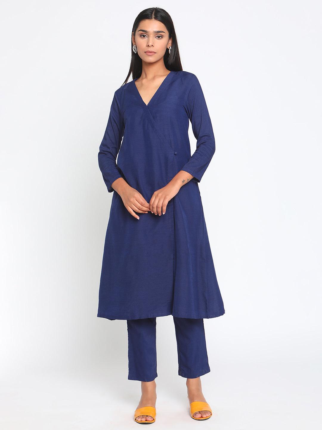 Blue Silk Angrakha Set - trueBrowns