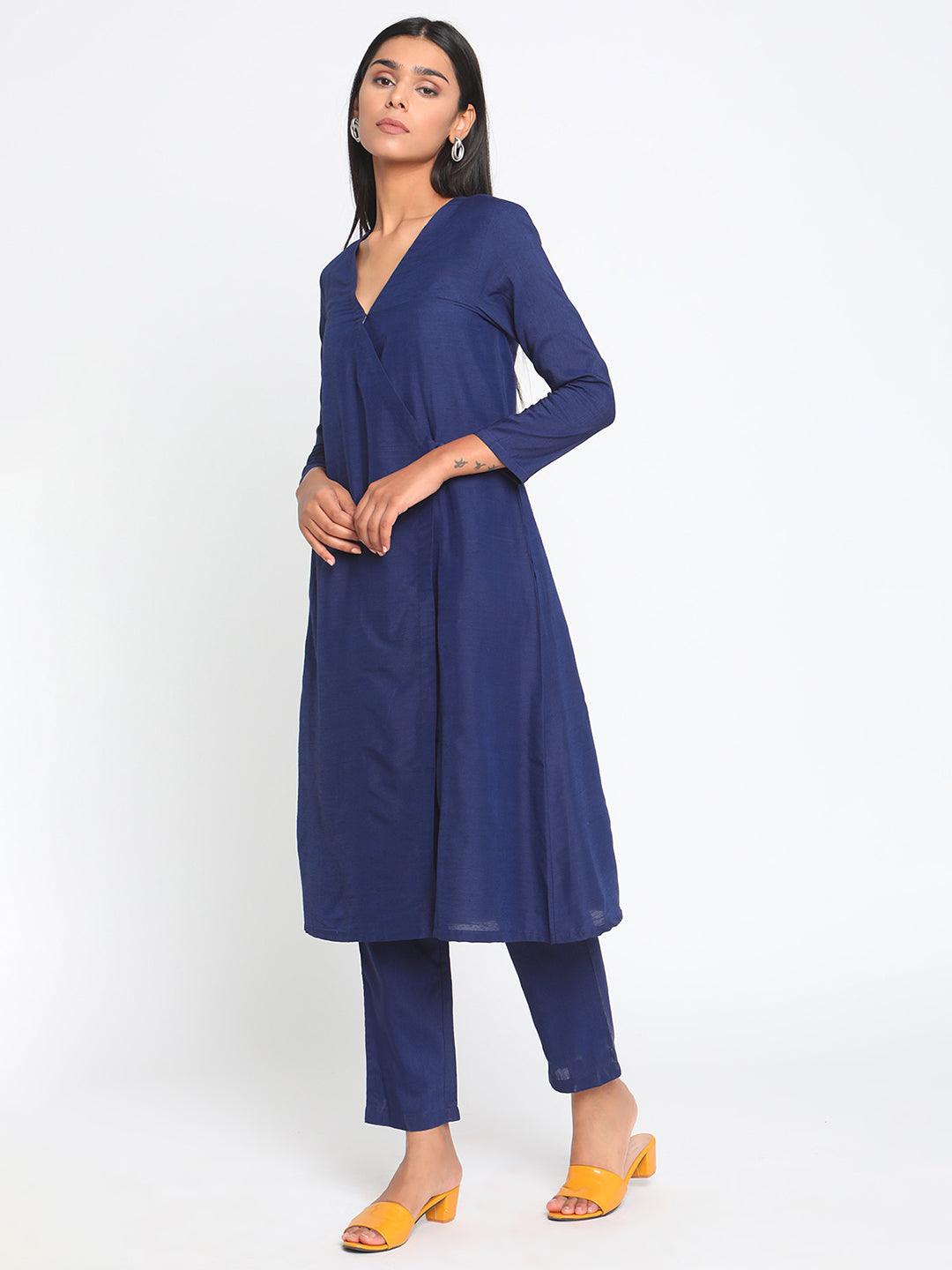 Blue Silk Angrakha Set - trueBrowns